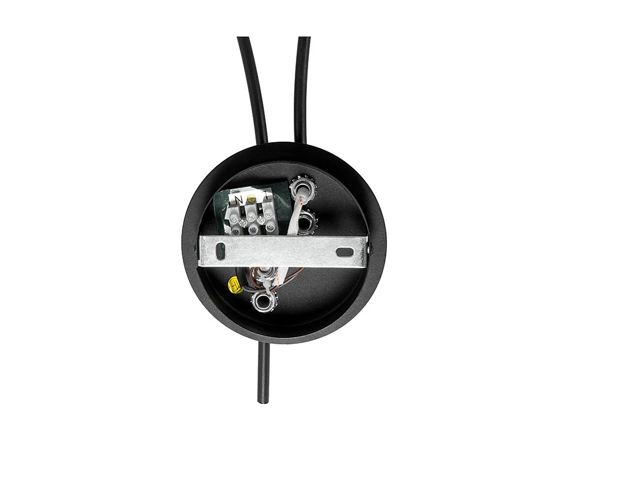 Applique murale moderne noire 2 lumières avec verre fumé - Athènes