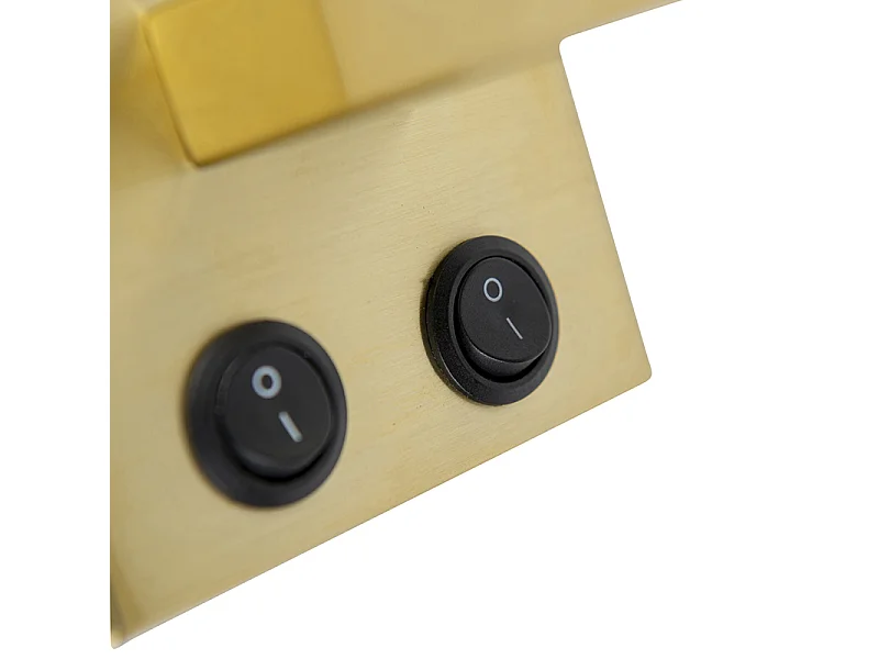 Applique moderne or / laiton avec abat-jour velours noir - Brescia