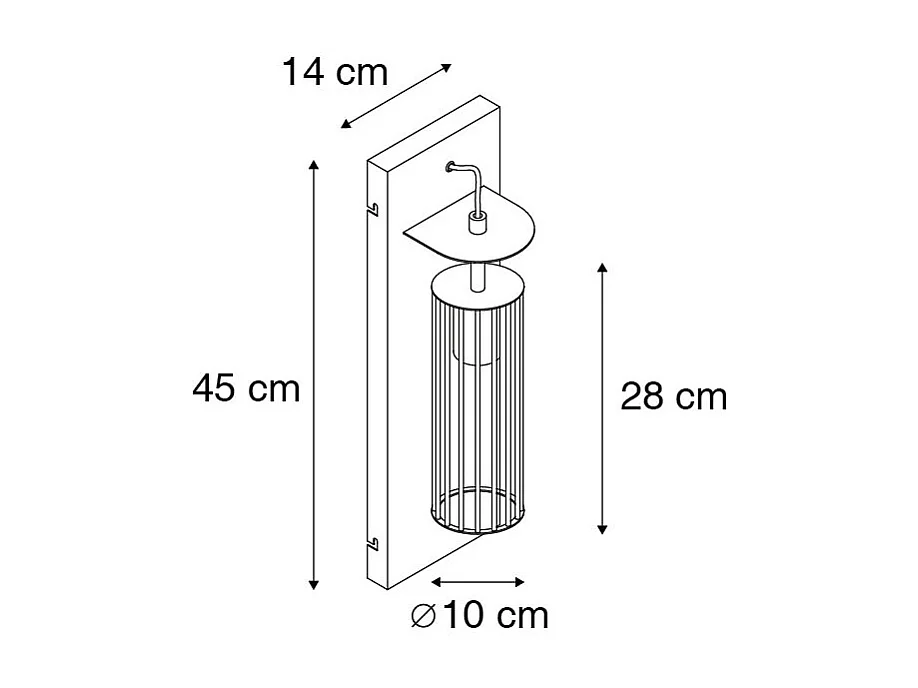 Applique murale moderne noire - Balenco Wazo