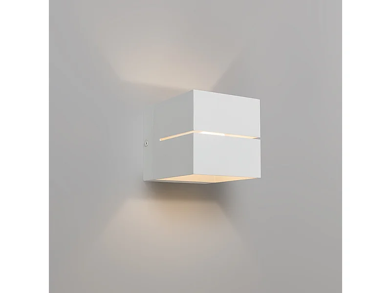 Applique murale moderne blanche 9,7 cm - Transfer Groove