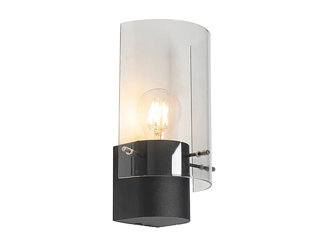 Applique moderne noire avec verre fumé - Vidra
