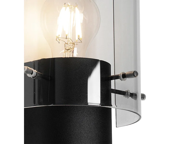Applique moderne noire avec verre fumé - Vidra