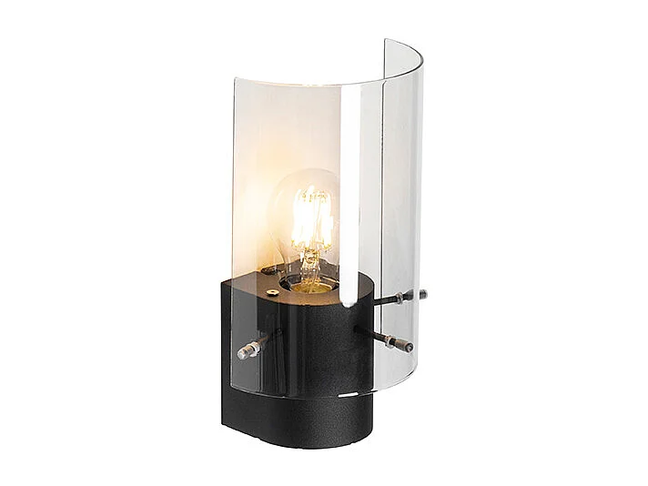 Applique moderne noire avec verre fumé - Vidra
