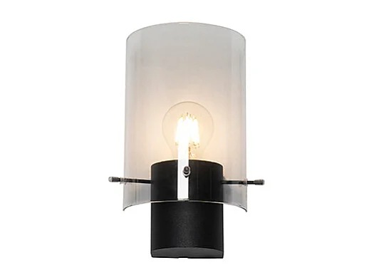 Applique moderne noire avec verre fumé - Vidra