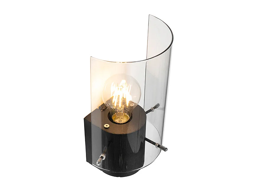 Applique moderne noire avec verre fumé - Vidra