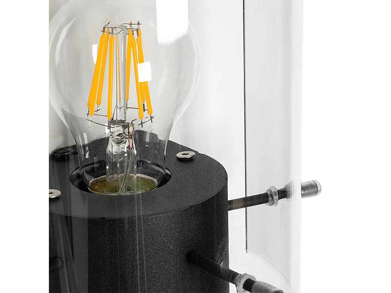 Applique moderne noire avec verre fumé - Vidra