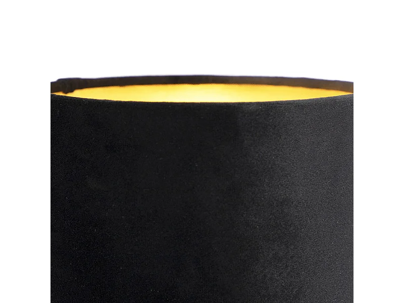 Applique Art Déco noir avec abat-jour en velours - Stacca