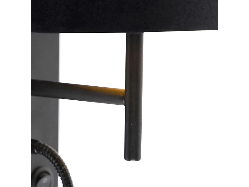 Applique Art Déco noir avec abat-jour en velours - Stacca