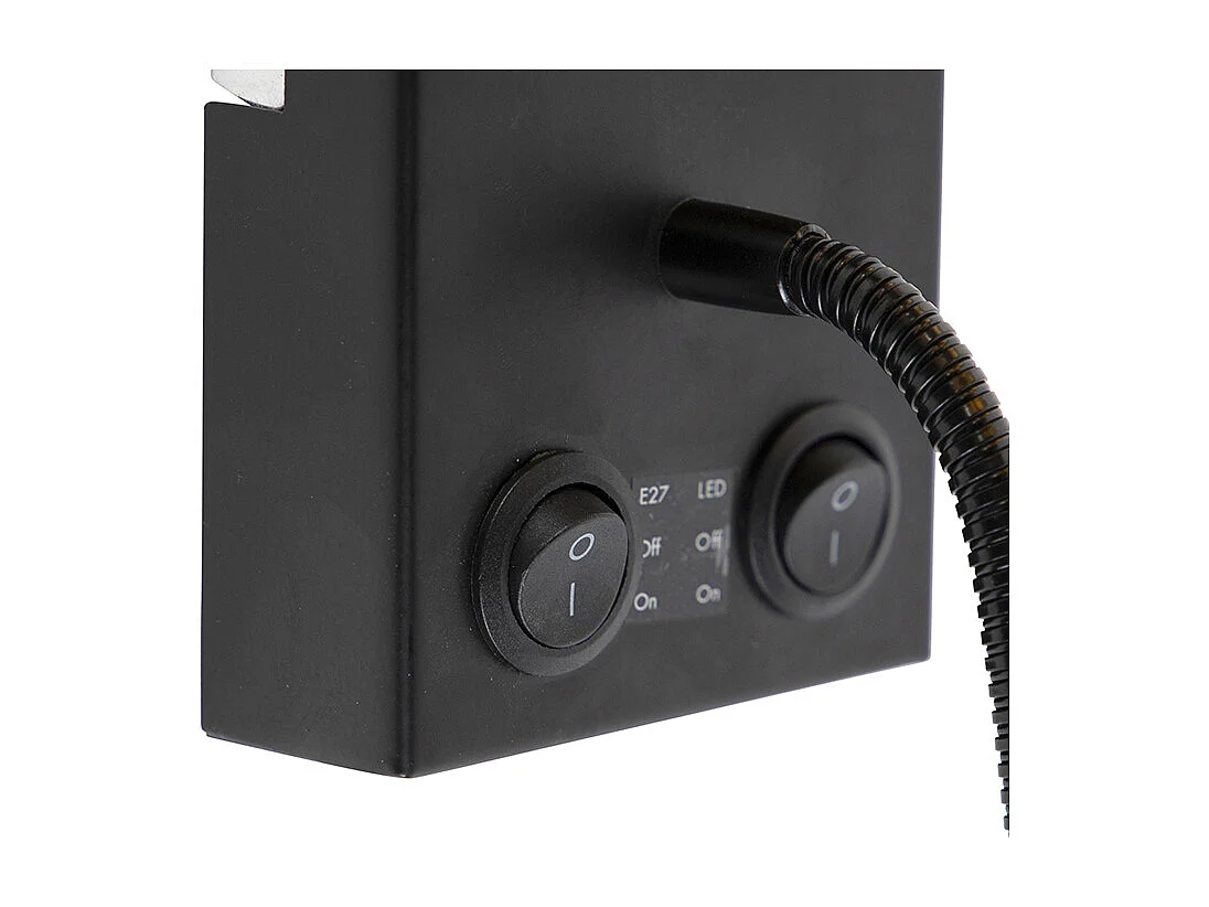 Applique murale Art déco noire avec abat-jour en velours - Stacca