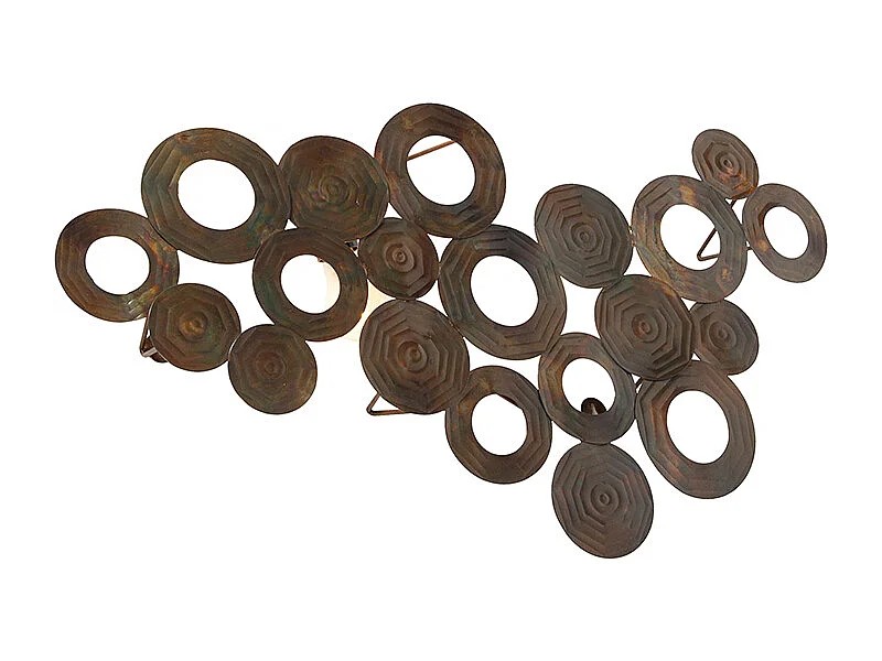 Applique Art Déco cuivre 77 cm - Cercles