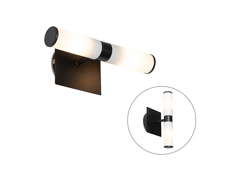 Applique moderne noire IP44 2 lumières - Bain