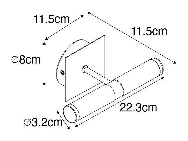 Applique murale de salle de bain moderne noire IP44 2 lumières - Bath