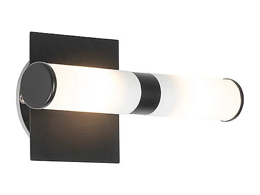 Applique murale de salle de bain moderne noire IP44 2 lumières - Bath