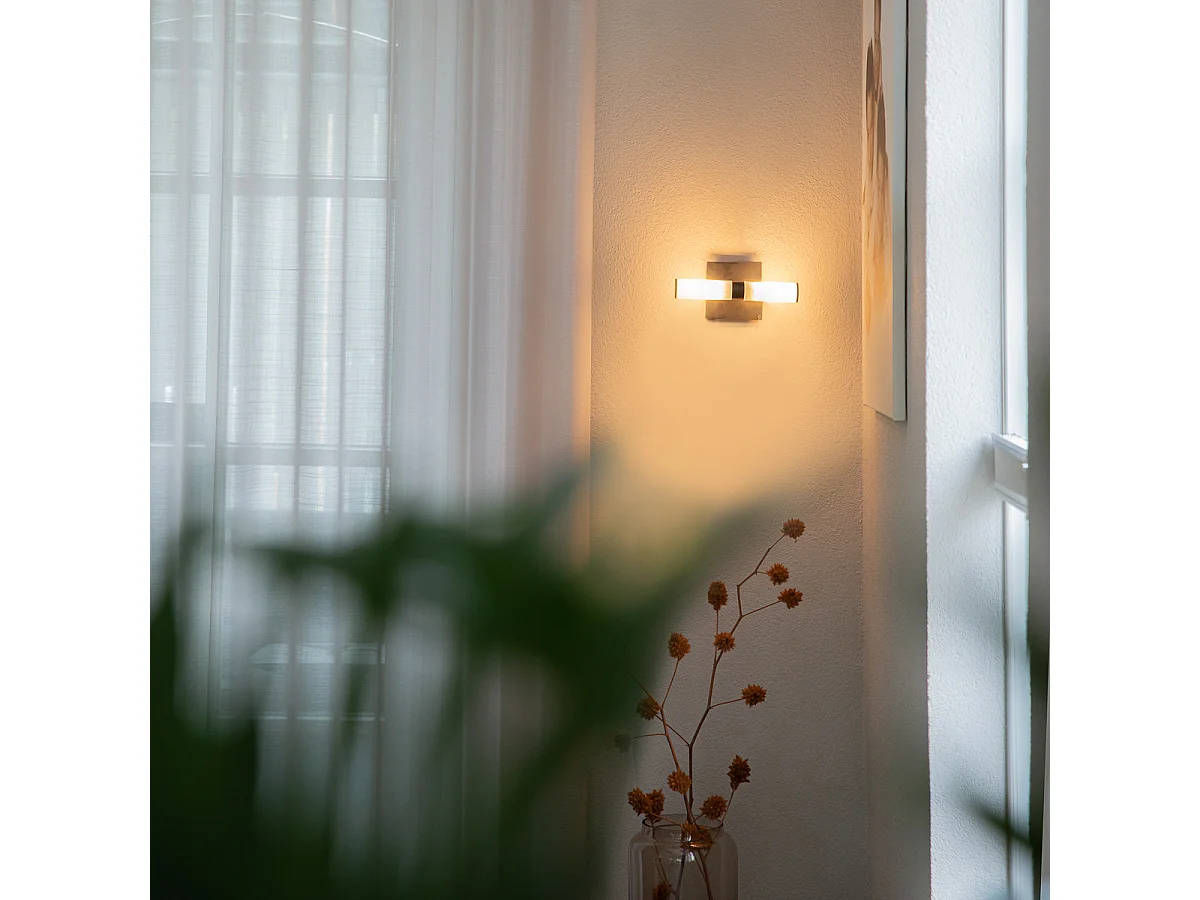 Applique murale de salle de bain moderne noire IP44 2 lumières - Bath