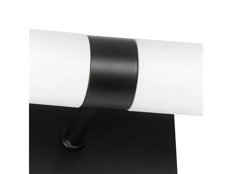 Applique murale de salle de bain moderne noire IP44 2 lumières - Bath