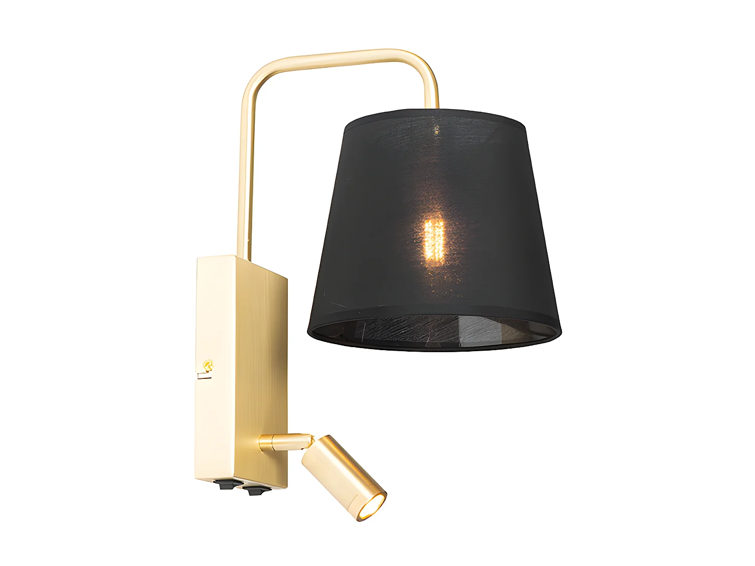 Applique moderne noire et doré avec liseuse - Renier