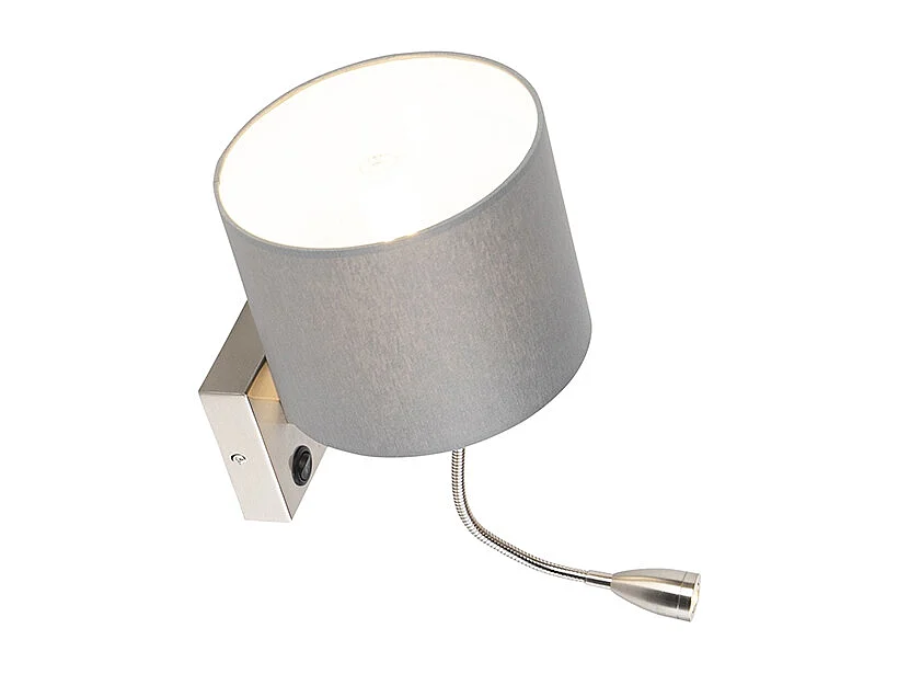 Applique murale moderne en acier avec abat-jour gris - Brescia