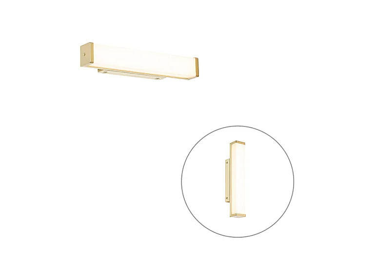 Applique de salle de bain en laiton 32 cm avec LED IP44 - Cascada