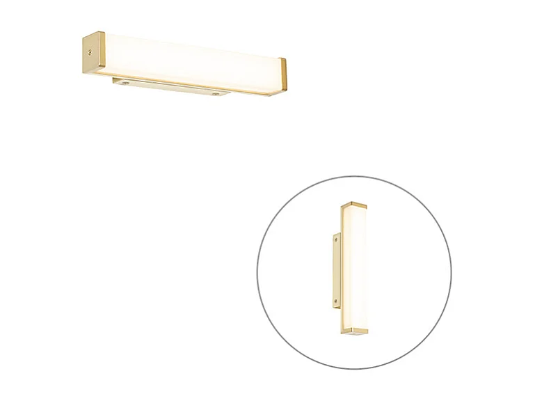 Applique murale de salle de bain en laiton 32 cm avec LED IP44 - Cascada