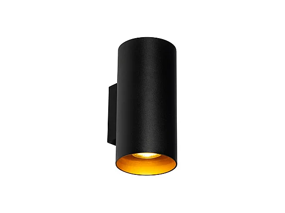 Applique murale design noire avec dorure GU10 50mm - Sab