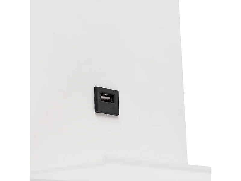 Applique moderne blanche avec USB et bras flexible - Flero