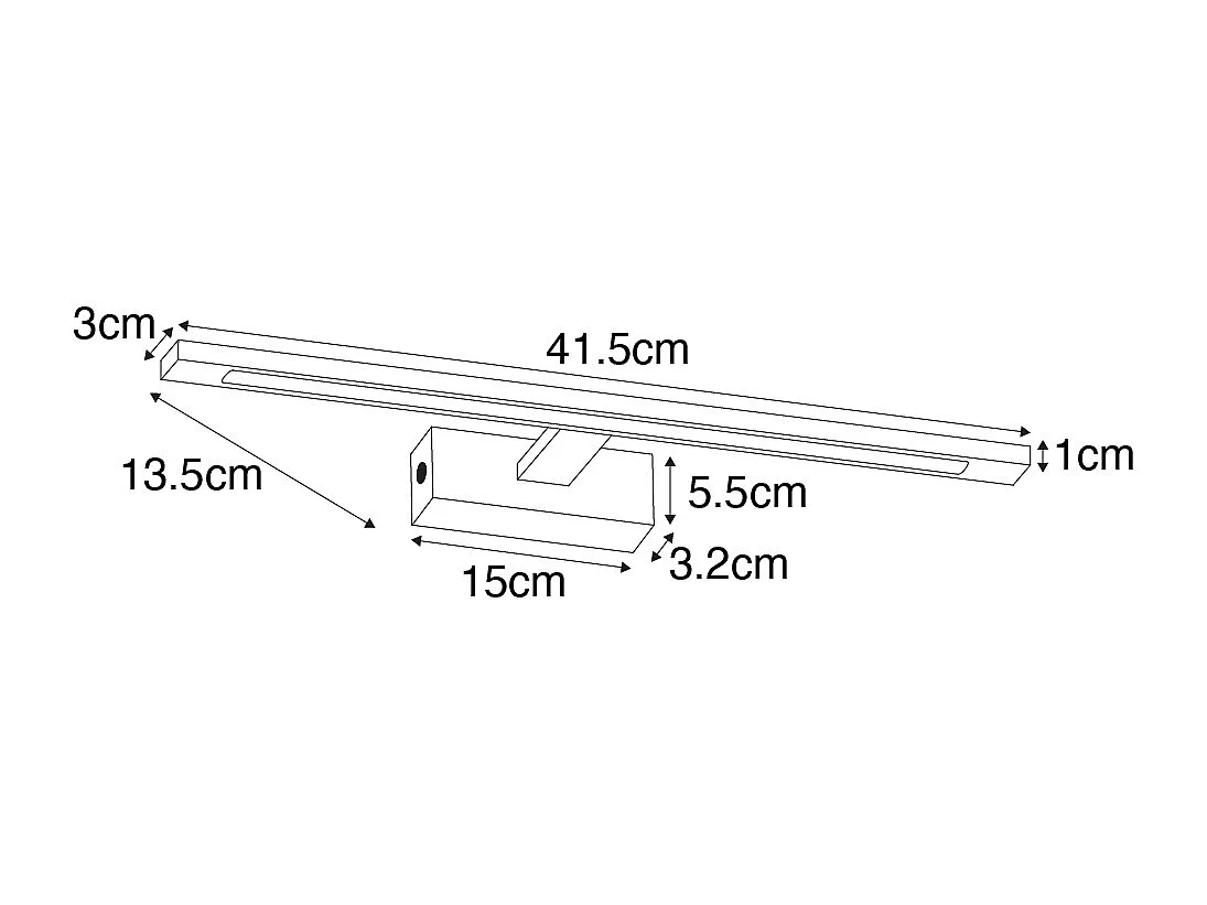 Applique murale en acier 41,5 cm avec LED IP44 - Jerre