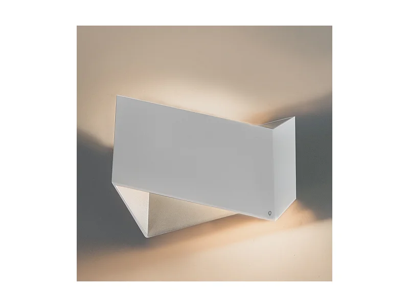 Applique murale design blanche avec intérieur argenté - Fold