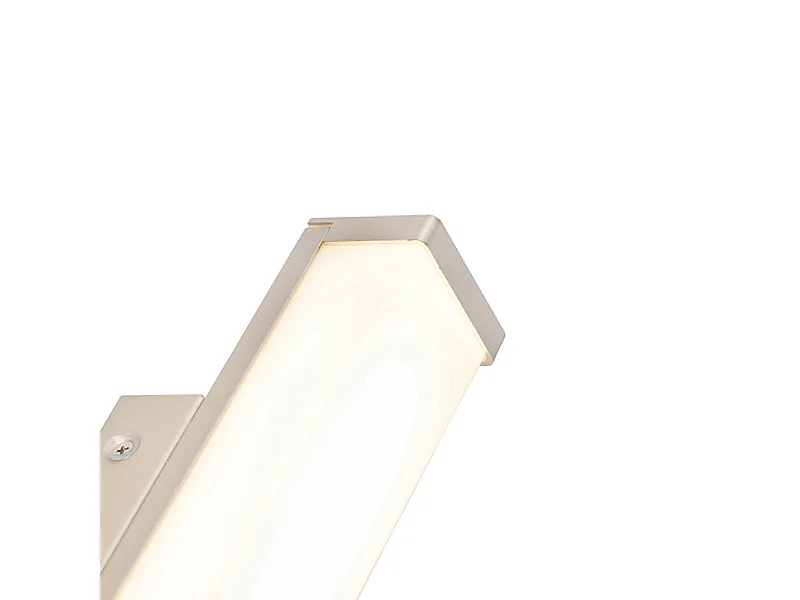 Applique murale de salle de bain en acier 32 cm avec LED IP44 - Cascada