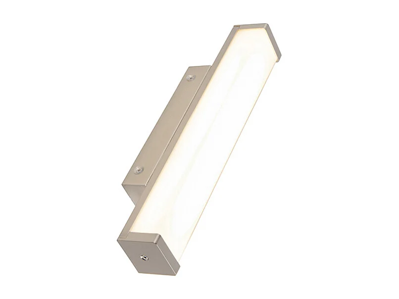 Applique murale de salle de bain en acier 32 cm avec LED IP44 - Cascada