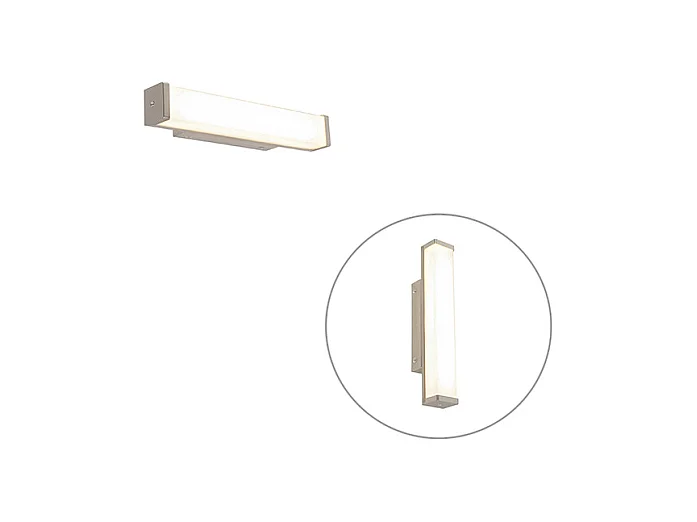 Applique de salle de bain en acier 32 cm avec LED IP44 - Cascada
