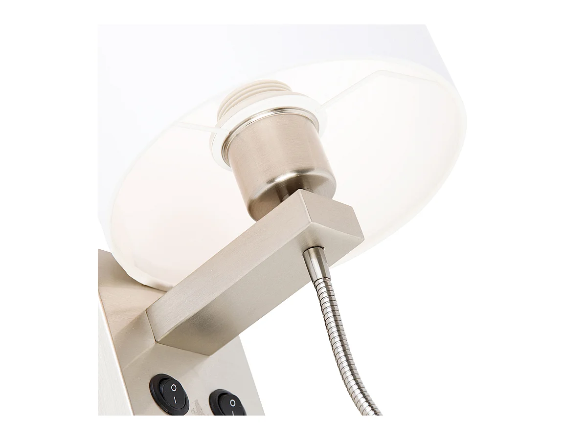 Applique acier avec bras flexible et abat-jour blanc 18 cm - Brescia Combi