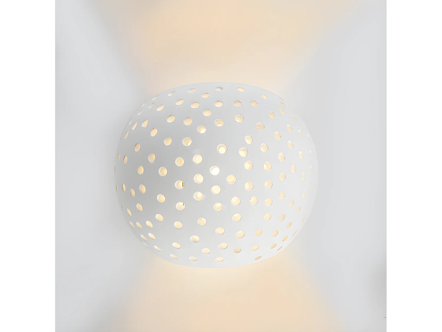 Applique murale sphérique vintage en blanc plâtre - Blur