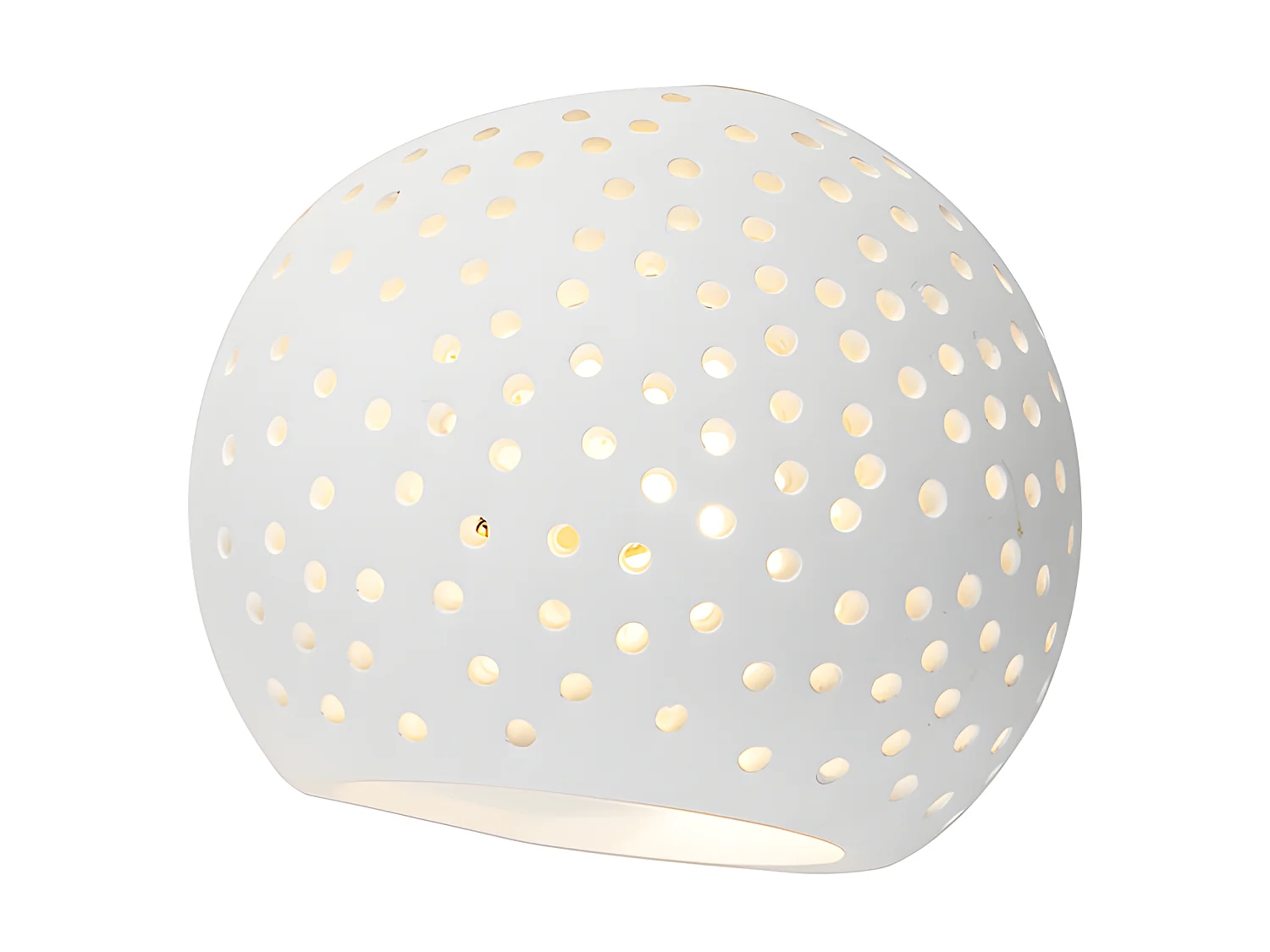 Applique murale sphérique vintage en blanc plâtre - Blur