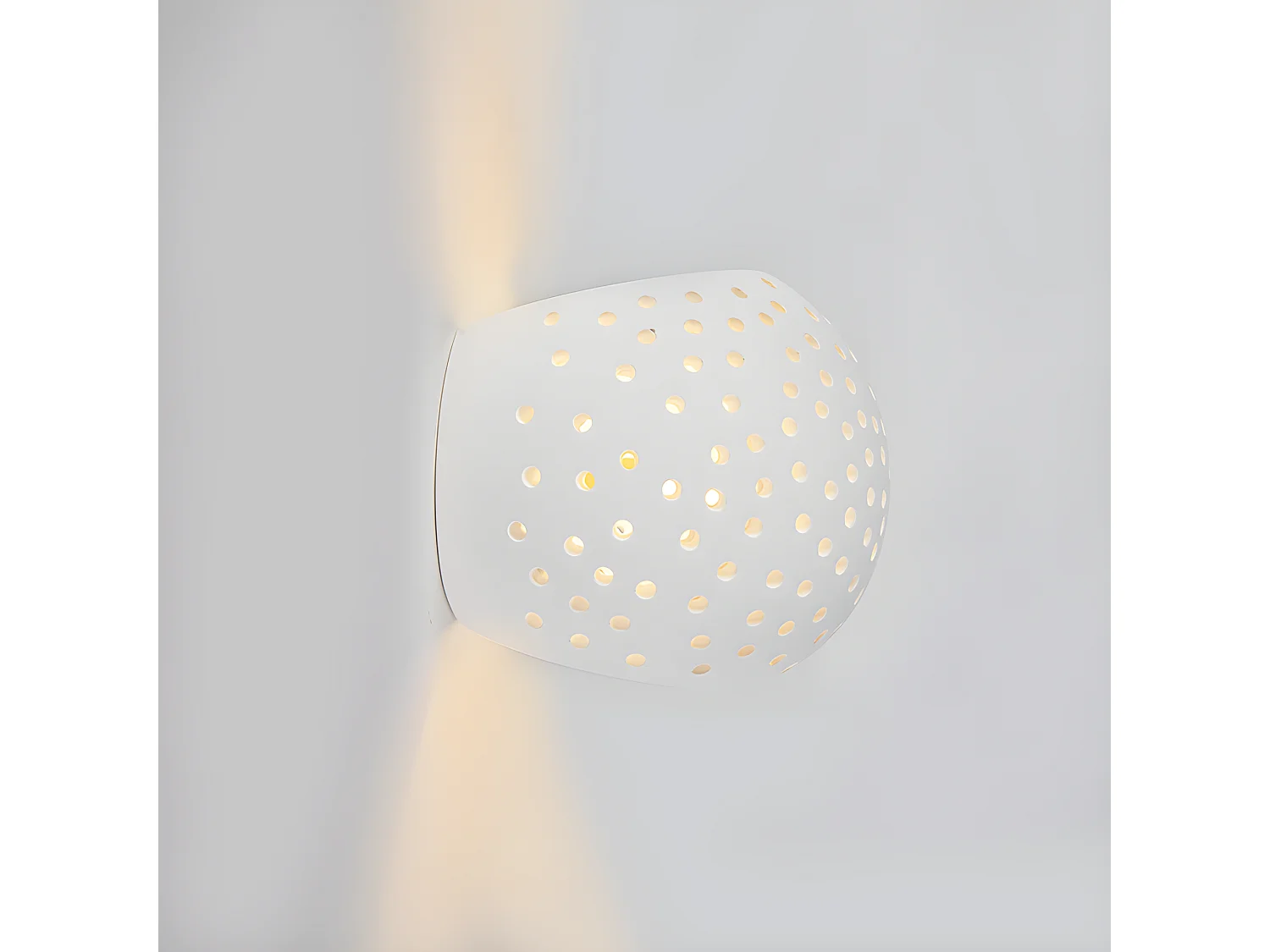 Applique murale sphérique vintage en blanc plâtre - Blur