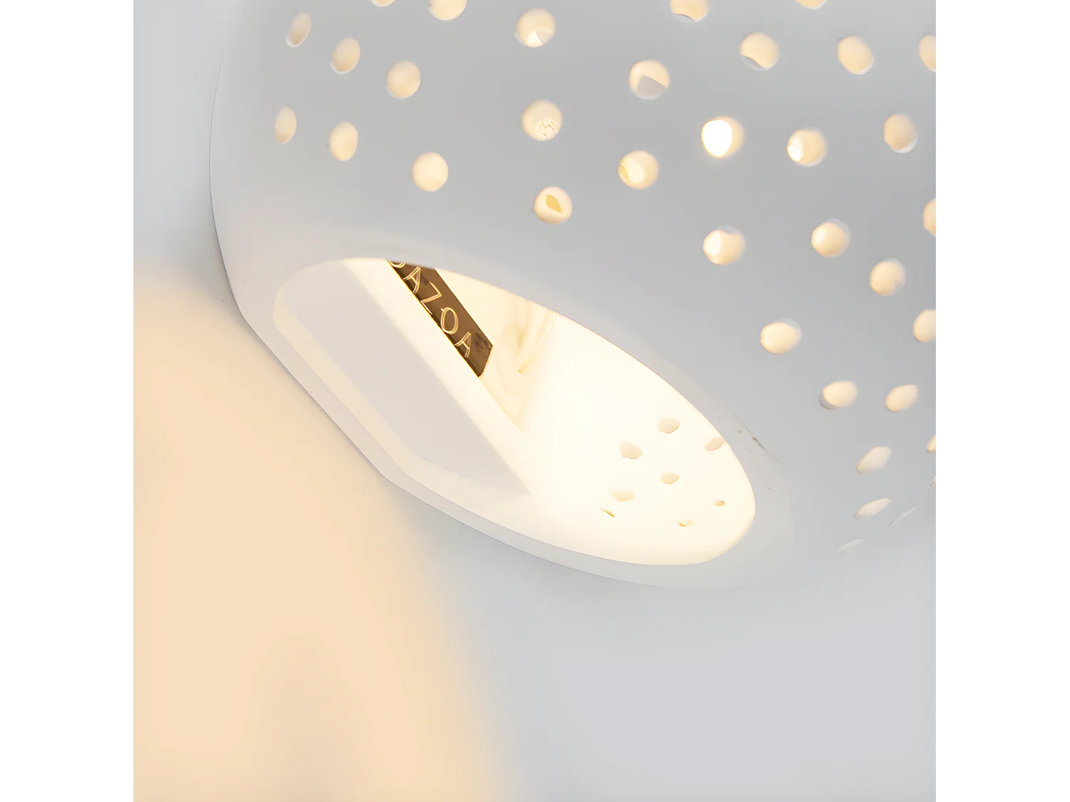 Applique murale sphérique vintage en blanc plâtre - Blur