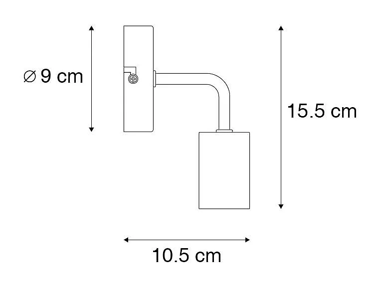 Applique murale moderne noire 15,5 cm - Facile