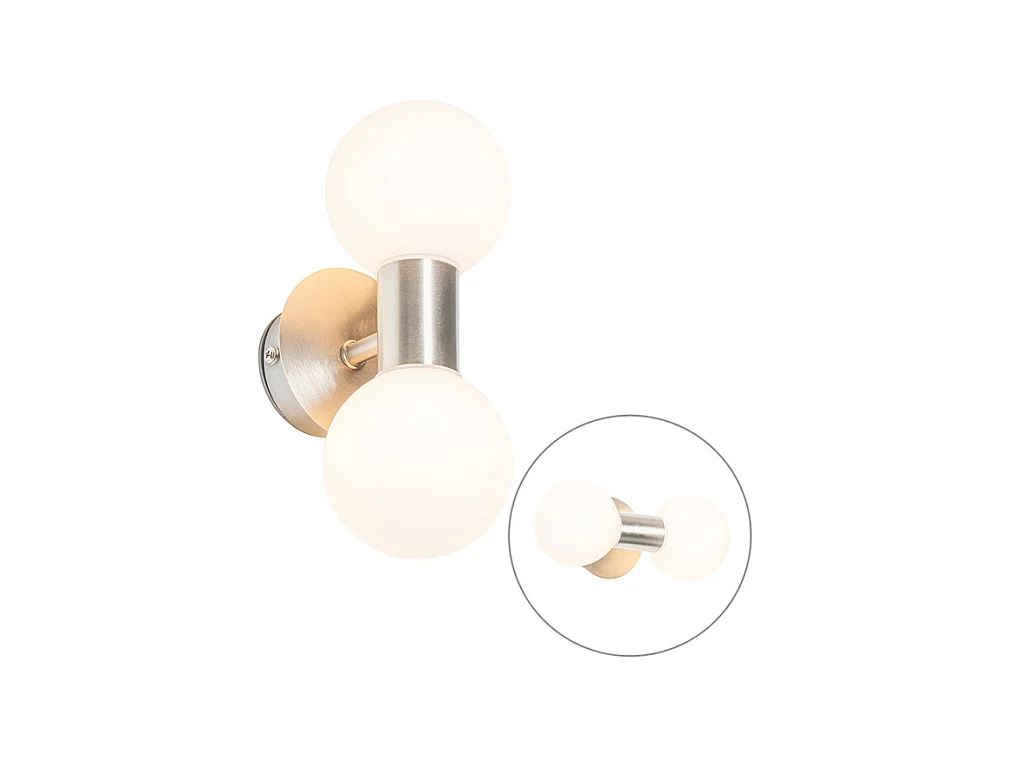 Applique moderne en acier IP44 2 lumières - Cederic
