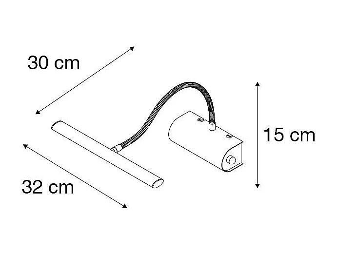 Applique noire 32 cm LED avec gradateur - TABLEAU
