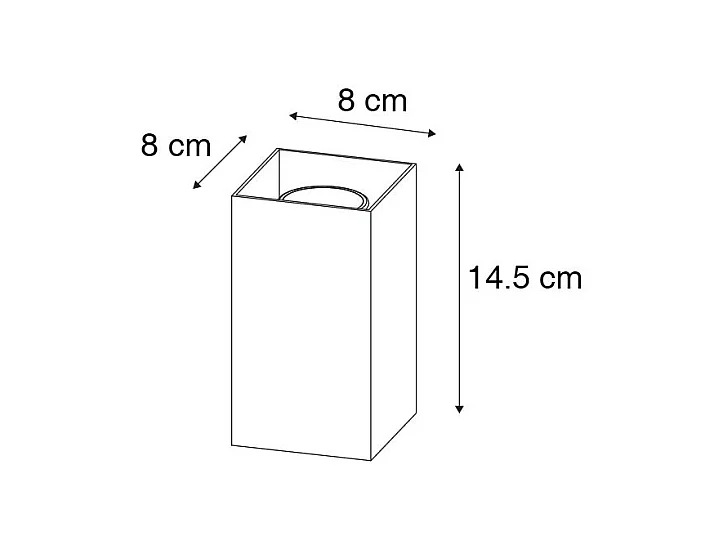 Applique carrée intelligente noire avec Wifi GU10 - Sabbir