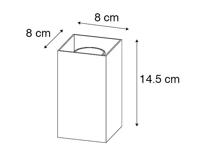 Applique murale carrée intelligente noire avec Wifi GU10 - Sabbir