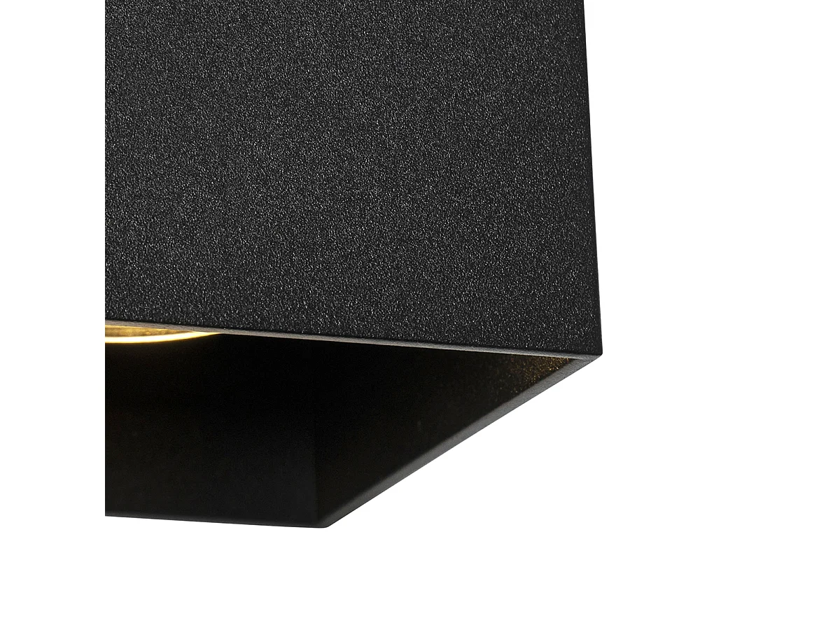 Applique murale carrée intelligente noire avec Wifi GU10 - Sabbir