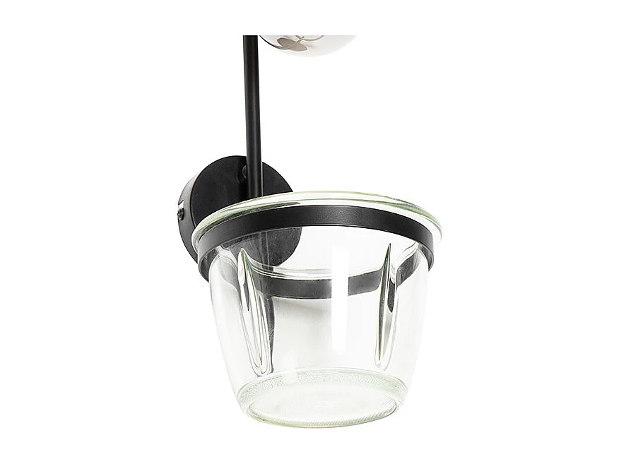 Applique moderne noire avec verre - Roslini