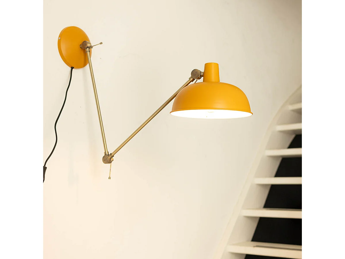 Applique Rétro Acier Jaune et Bronze - Milou