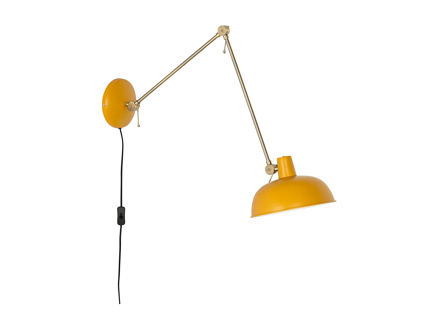 Applique murale rétro jaune avec bronze - Milou