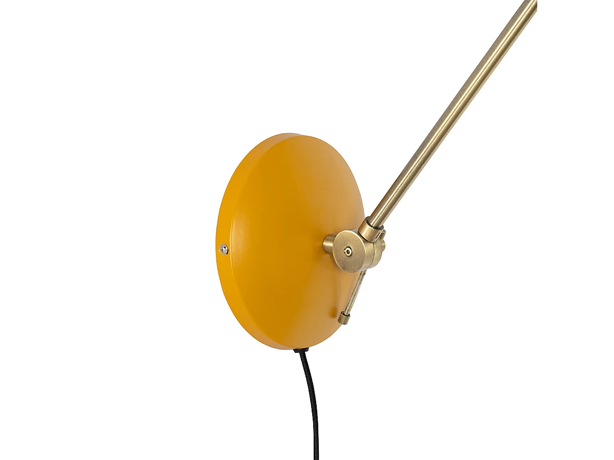 Applique murale rétro jaune avec bronze - Milou