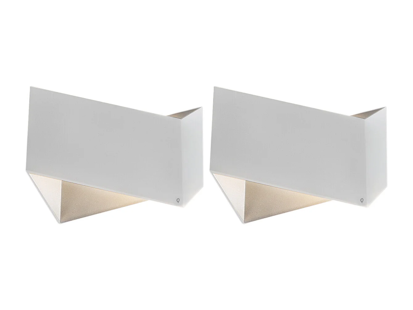 Lot de 2 appliques design blanches - Fold