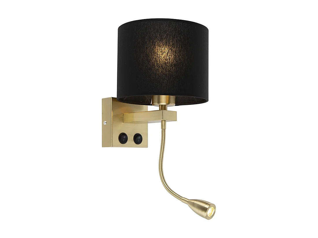 Applique art déco or avec abat-jour noir - Brescia
