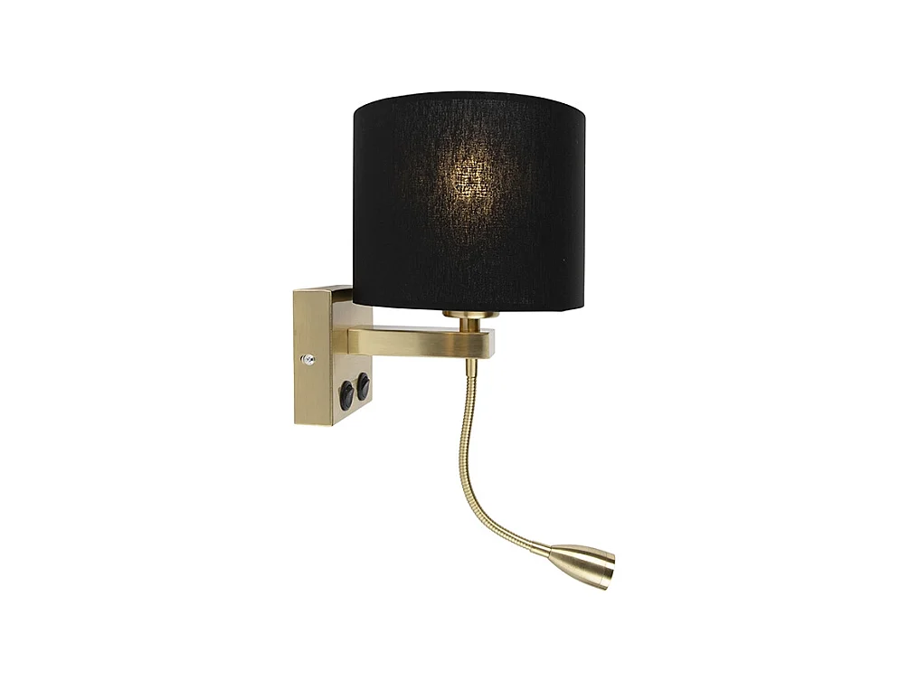 Applique art déco or avec abat-jour noir - Brescia