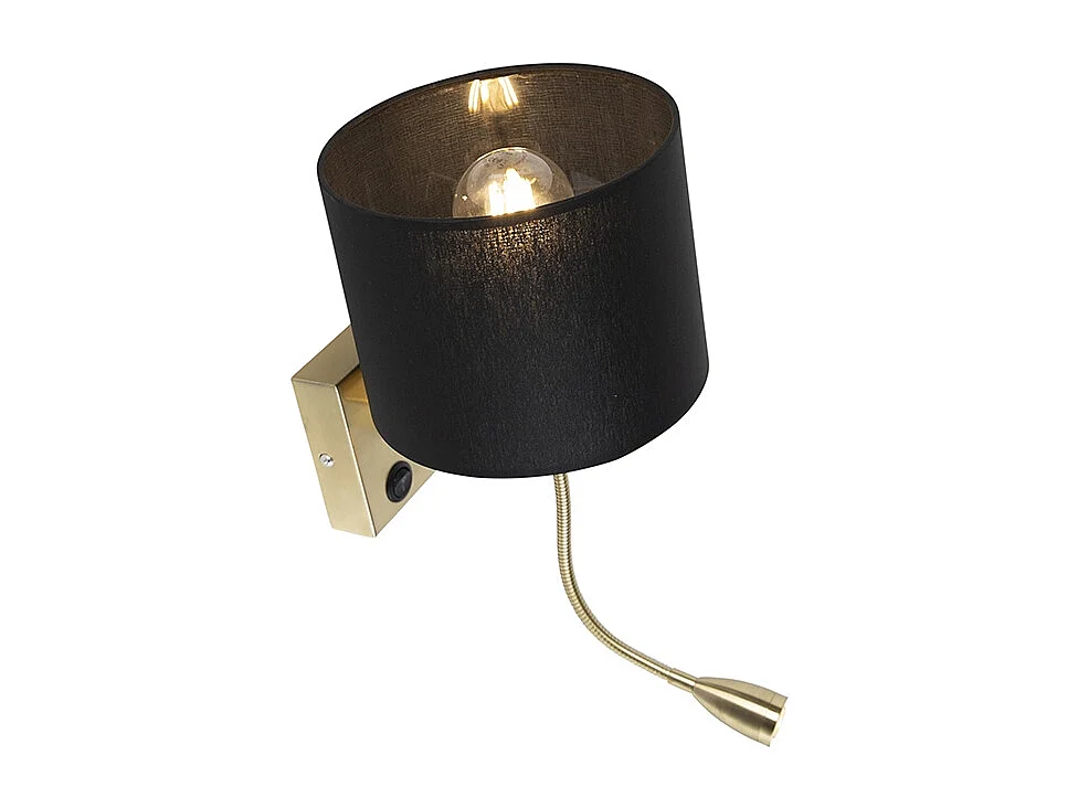 Applique art déco or avec abat-jour noir - Brescia