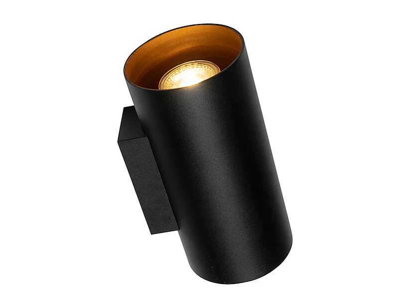 Applique murale intelligente noire avec or 2 lumières avec Wifi GU10 - Sab